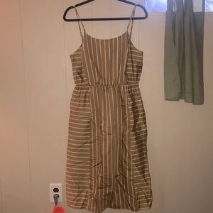 Loft beach golden stripe dress medium